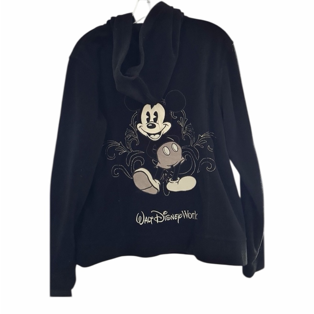 Disney Ladies Fleece Full Zip Sweatshirt - Size L - Pre-Loved - Color: Black